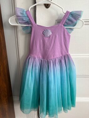 Girls' Lavender & Teal Ombre Mermaid Tulle Dress